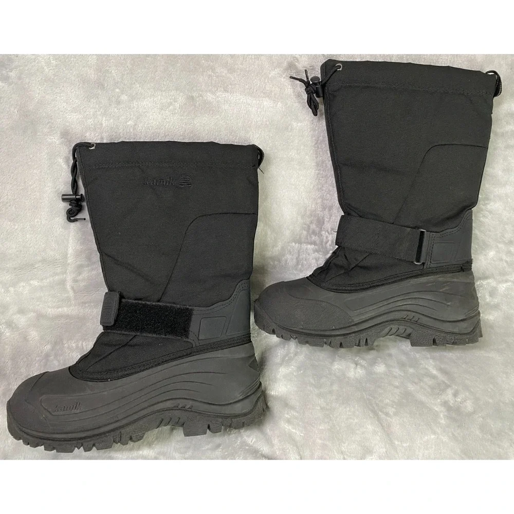 Kamik‎ Green Bay 4 Boots Mens 8 Black Insulated Winter Thermal Liner Snow Boot